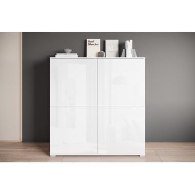 PC-Schrank OTTO HOME "Kenia, Sekretär, Home Office", weiß (weiß, weiß hochglanz), B:120cm H:125cm T:39,5cm, Sekretäre, Mit Push-to-open, Tastaturauszug und praktischem Stauraum