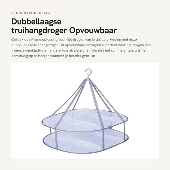 Opvouwbare droger met twee delen in wit metaal en textiel