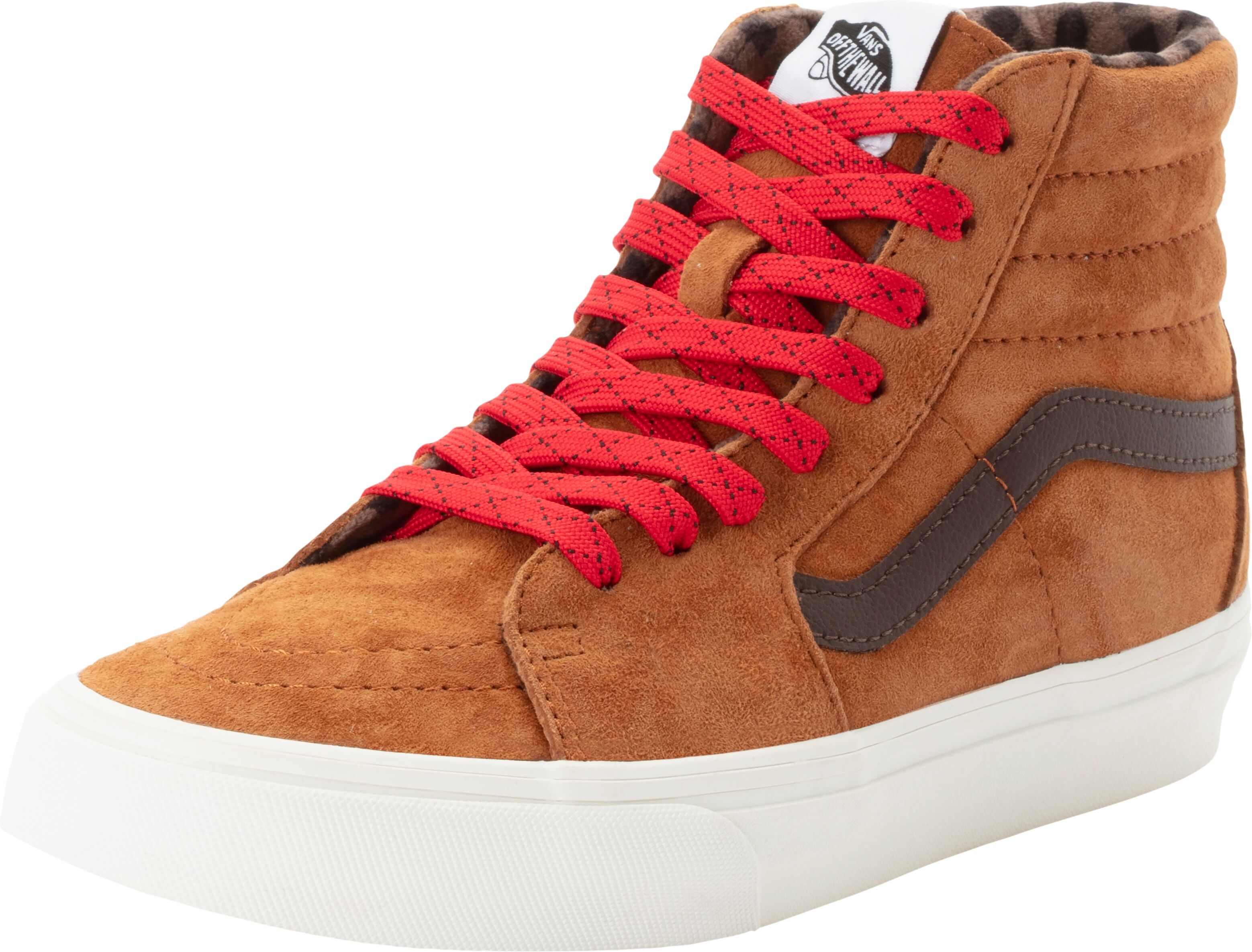 Sneaker VANS "SK8-Hi", Damen, Gr. 39, braun (pig suede plaid glazed ginger), Leder, Schuhe Sneaker, unisex pig suede plaid glazed ginger 39