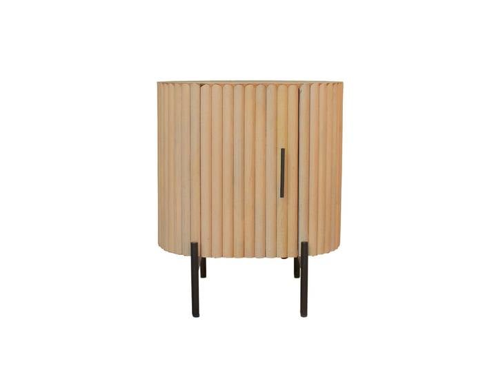 SIT Möbel STRIPE Nachtkommode Mangoholz, Altmetall