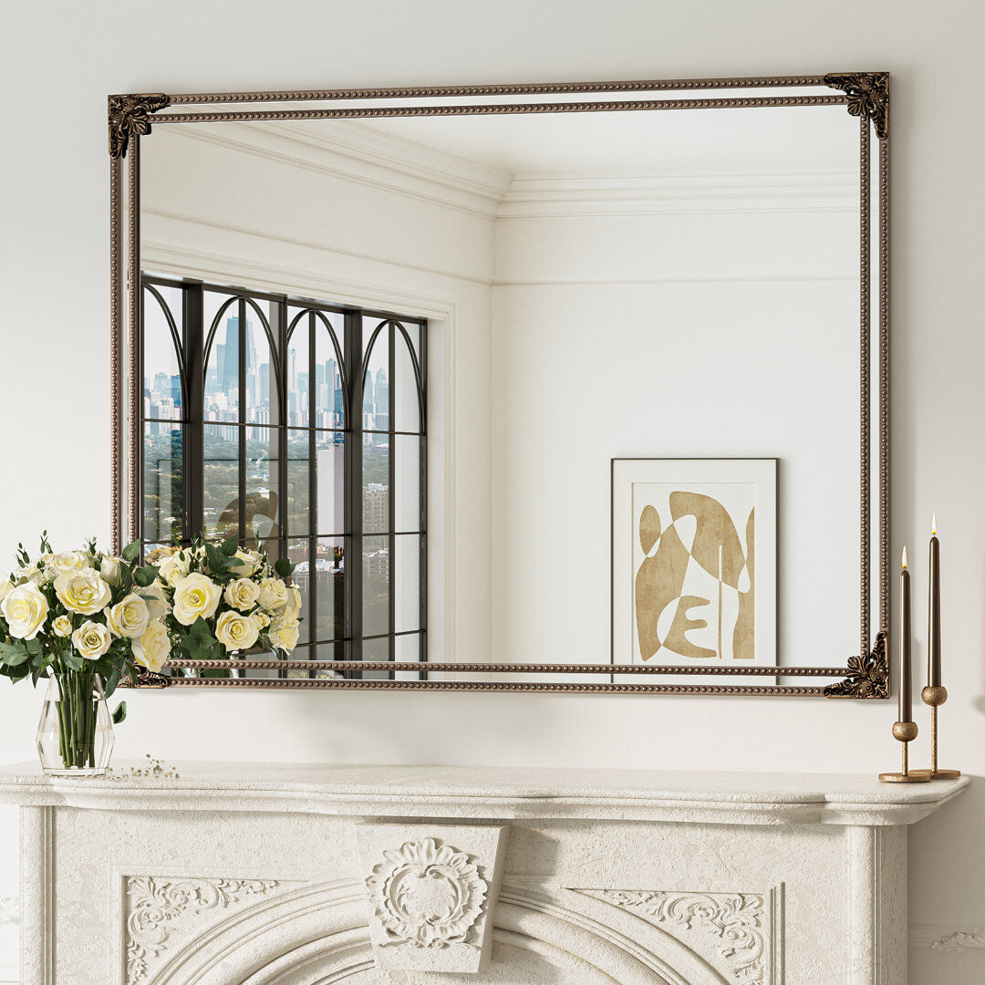 EUkeonjinn Iron Rectangle Wall Mirror Antique Gold 121.9cm x 91.4cm