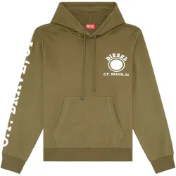 DIESEL Herren Kapuzenpullover - S-GINN-HOOD-K21, Hoodie, Print Grün / M