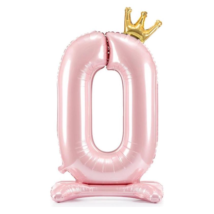 Partydeco Ballon Zahl 0 auf fuss - Rosa (1x) (20973542)