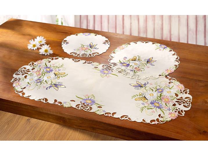 Tisch- und Raumdekoration mit Blüten und Schmetterlingen, Größe 102 (Läufer, 30/ 70 cm)
