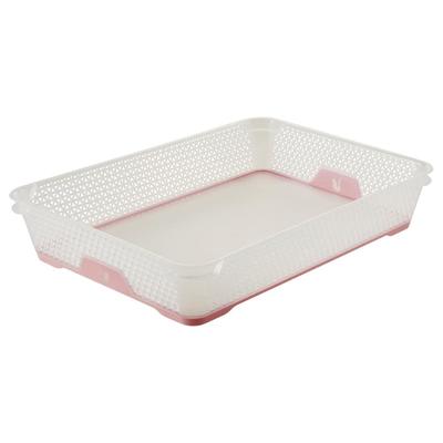 Keeeper Jonas - Minikorb 36x26,5x7 cm Transparent/Rosa DIN A4 Rutschfest