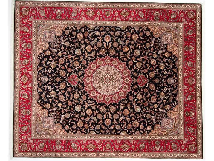 Täbriz 50Raj Teppich 247x303 Handgeknüpft Orientteppich Perserteppich Wolle mit Seide