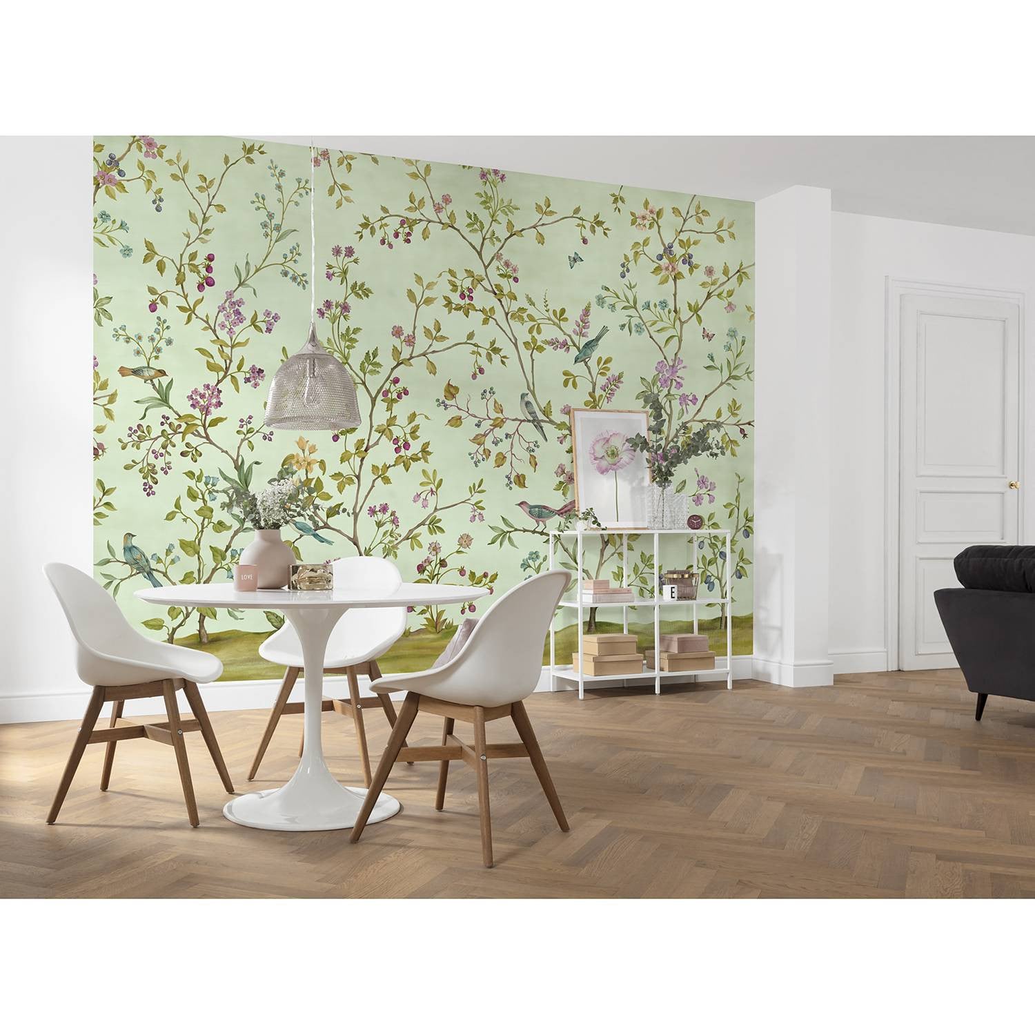 home24 Vlies-fotobehang Oiseaux du Paradis, Multicolore en Groen, B: 200 cm, H: 250 cm