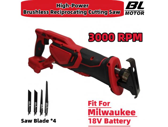Scie sauteuse sans fil Milwaukee avec 4 lames, scie sabre électrique haute puissance, machine de découpe, outil électrique