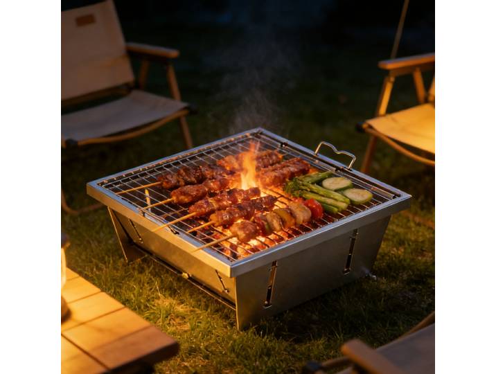 Barbecue d'extérieur en acier inoxydable, poêle d'extérieur Portable, brasero IGT pliable, 1 /1,5 unités, poêle à bois de chauffage, Barbecue de Camping