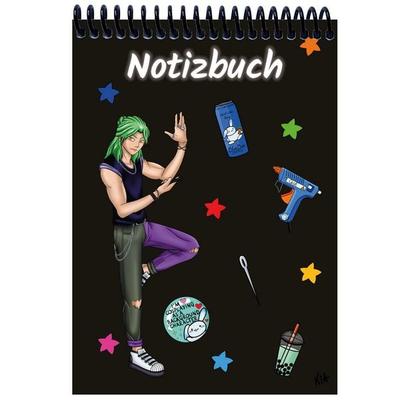 A 5 Notizblock Manga Quinn, schwarz, kariert