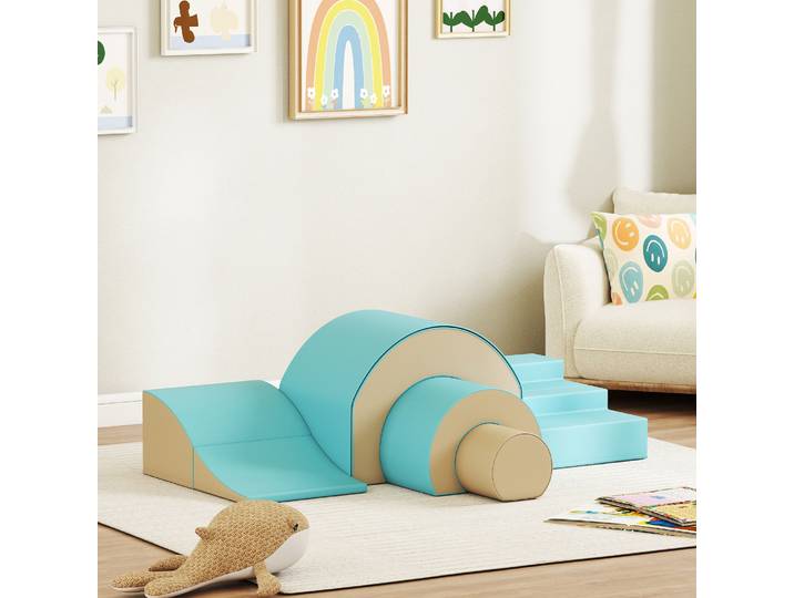 AIYAPLAY Blocs Souples Bébé 5 pcs Mousse Simili Cuir Vert