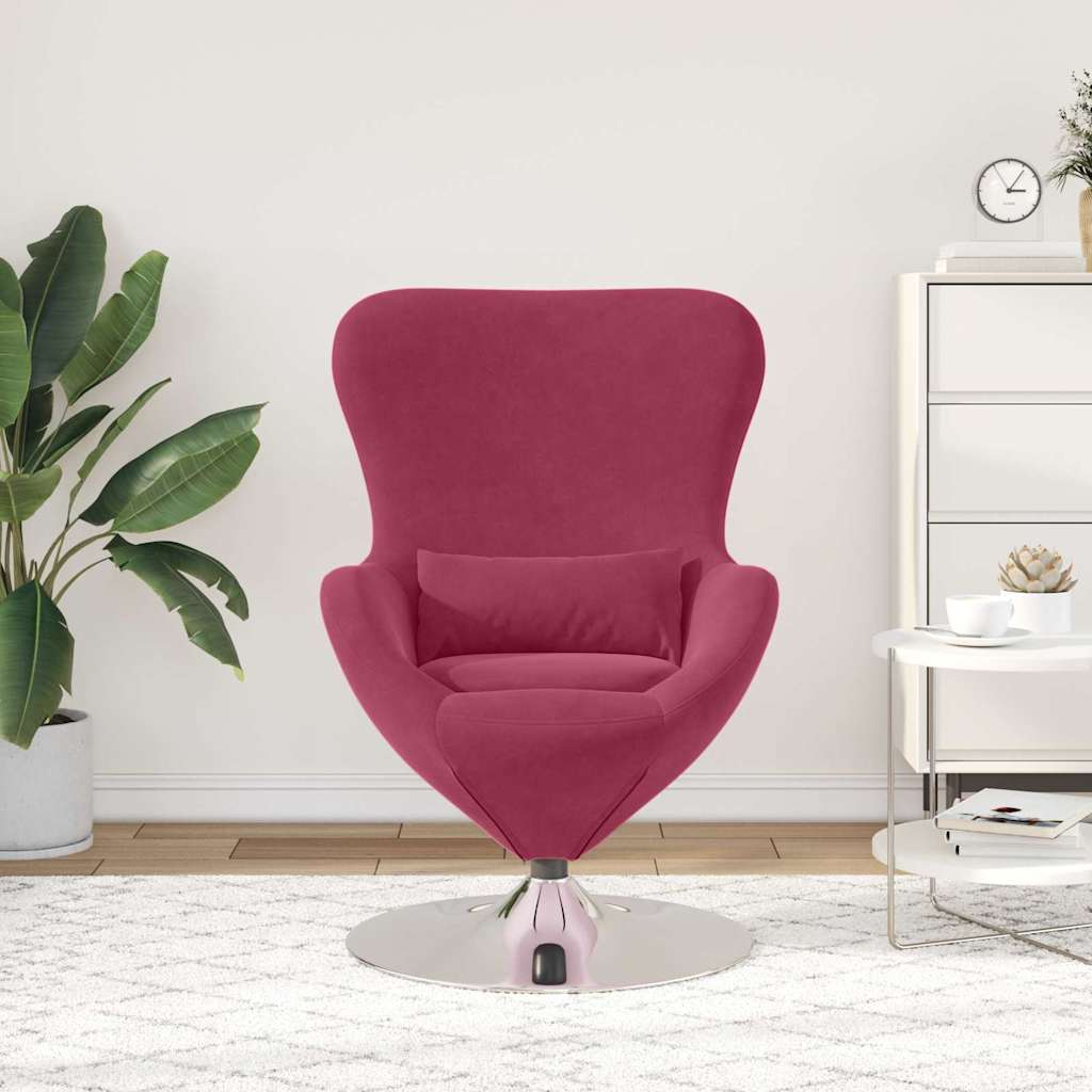 vidaXL Fauteuil œuf Bordeaux Velours
