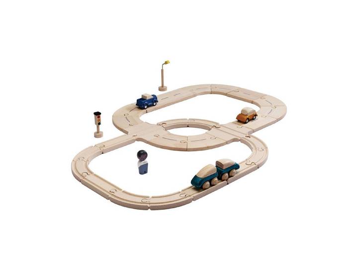Plantoys Spielzeug-Zug PlanToys- Mein Erstes Schienen- & Straßenset - ab 3 Jahre, (Komplettset, 31-tlg)