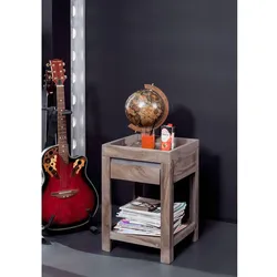 Beistelltisch Sheesham 40x40x60 smoked oak lackiert SYDNEY #236