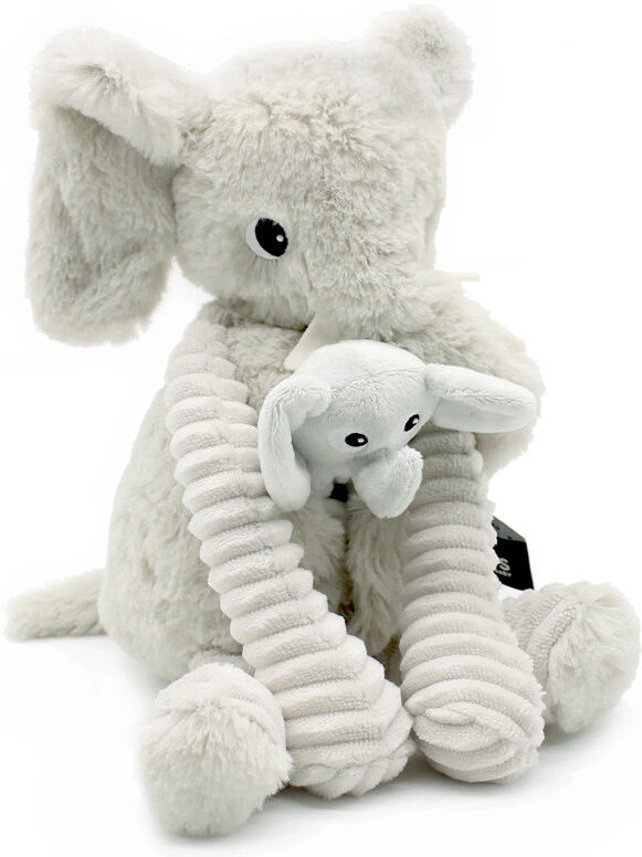 Peluche Les Ptipotos Wild Collection : Eléphant Dimoitou maman et son bébé gris clair - Les Déglingos