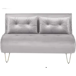 2-SITZER-SCHLAFSOFA Samtstoff Grau Vestfold