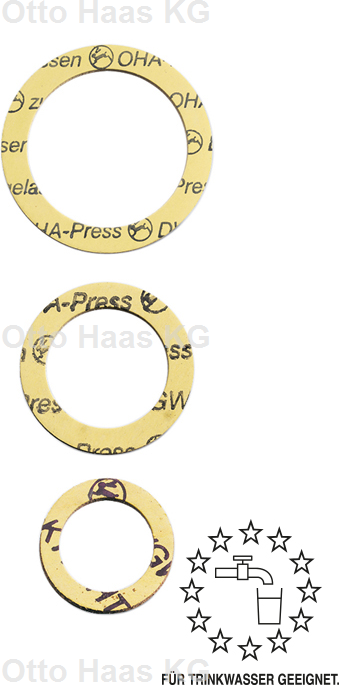 HAAS OHA-Press joint de raccordement à vis 8835 jaune, 32x44x1.8mm, 2000 "