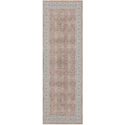 LÄUFER waschbar, mit floralen Ornamenten, VERNANTE in Terrakotta-Creme, 80 x 150 cm