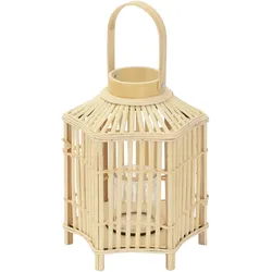 BAMBUS LATERNE H: 45 cm Holzfarbe Boho Stil
