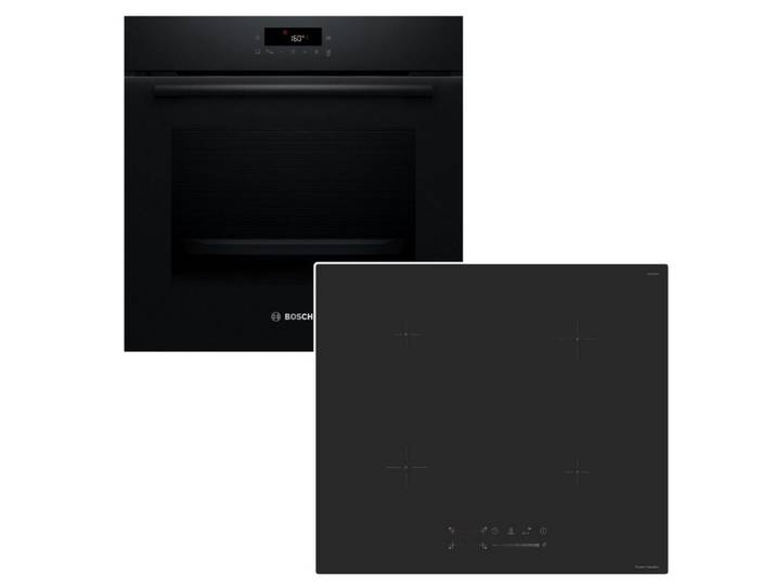 BOSCH Backofen-Set Pyrolyse AutoPilot +keenberk PREMIUM Induktionskochfeld MattBlack 60cm, mit Nein, Pyrolyse-Selbstreinigung Hydrolyse
