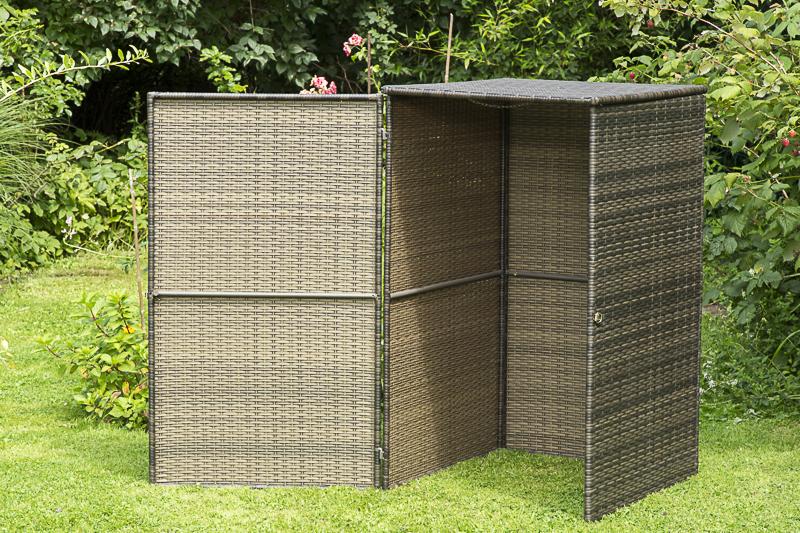 MERXXHANDELS Mülltonnenabdeckung braun 76x76x123cm Stahl/Kunststoff 09201962