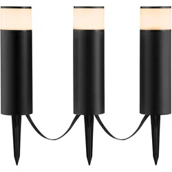 Brilliant, Gartenbeleuchtung, Dody LED Aussenspiessleuchte 3er Set 8,5W IP44 Schwarz Weiss Bluetooth G40912/76 (660 lm, IP44)