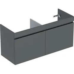 Geberit Renova Plan Unterschrank für Doppelwaschtisch, 122,6 x 60,6 x 44,6 cm, lava, mit zwei Schubladen und zwei Innenschubladen