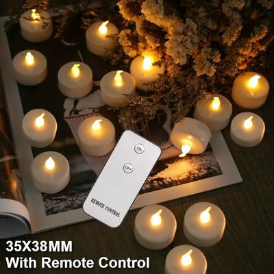 Uplift Treasures 12 Piece Flameless LED Tea Lights Battery Operated Flickering Candles c 24pcs