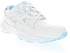 Women's Stability Walker Sneaker by Propet in White Light Blue (Size 13 XW)