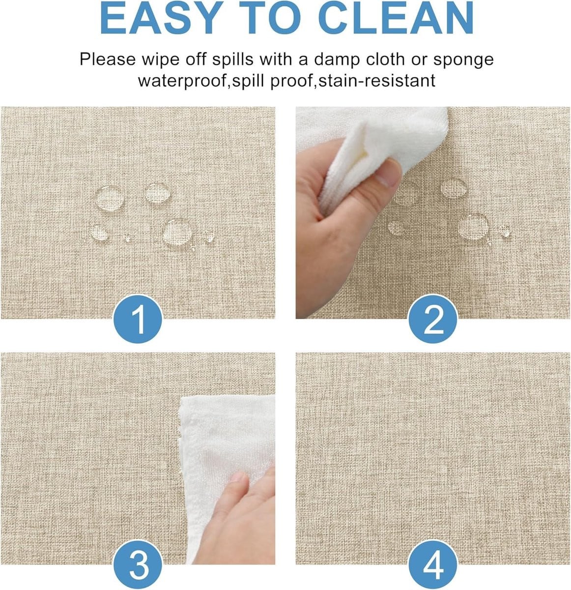 Beige Linnen Tafelkleed voor Eetkamer, Tuin en Feestjes