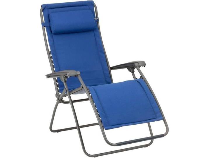 Lafuma Fauteuil Relax Jardin Rsx Clip Multi-positions Zéro Gravité Bleu Denim Acier 87x67x115cm