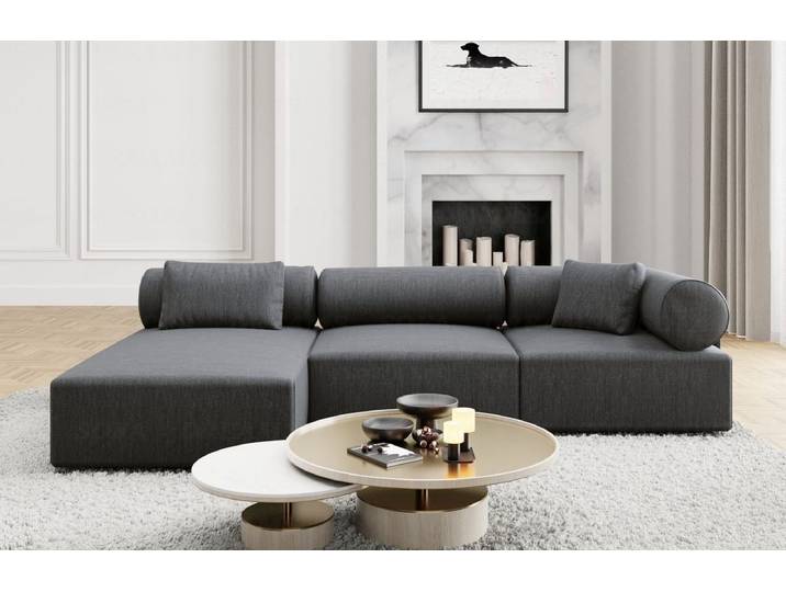 Couch Laguardia L-Form in Stoff