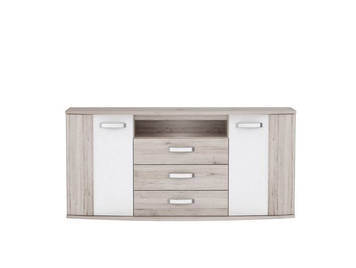 freiraum Hochkommode Rondino, in beige,braun,weiß - 169,6x81,5x47,5cm (BxHxT)