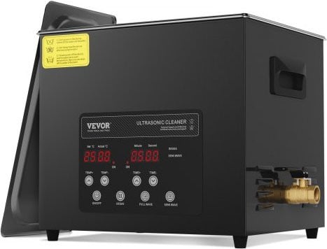 VEVOR Ultrasoonreiniger 10L, 240W, 40kHz Industriële Reiniger met Verwarming en Timer, Zwart