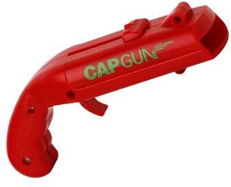 Inspired Living Cap Gun Bottle Opener Beer Bottle Launcher For Parties And Home Bars red