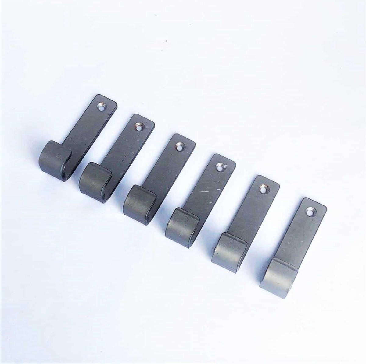 GoudmetHout Industriële Haken - Mat Blank - 6 stuks