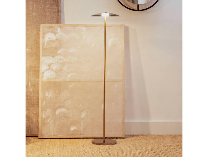 Zuiver Vloerlamp Float Glas, 132cm - Goud
