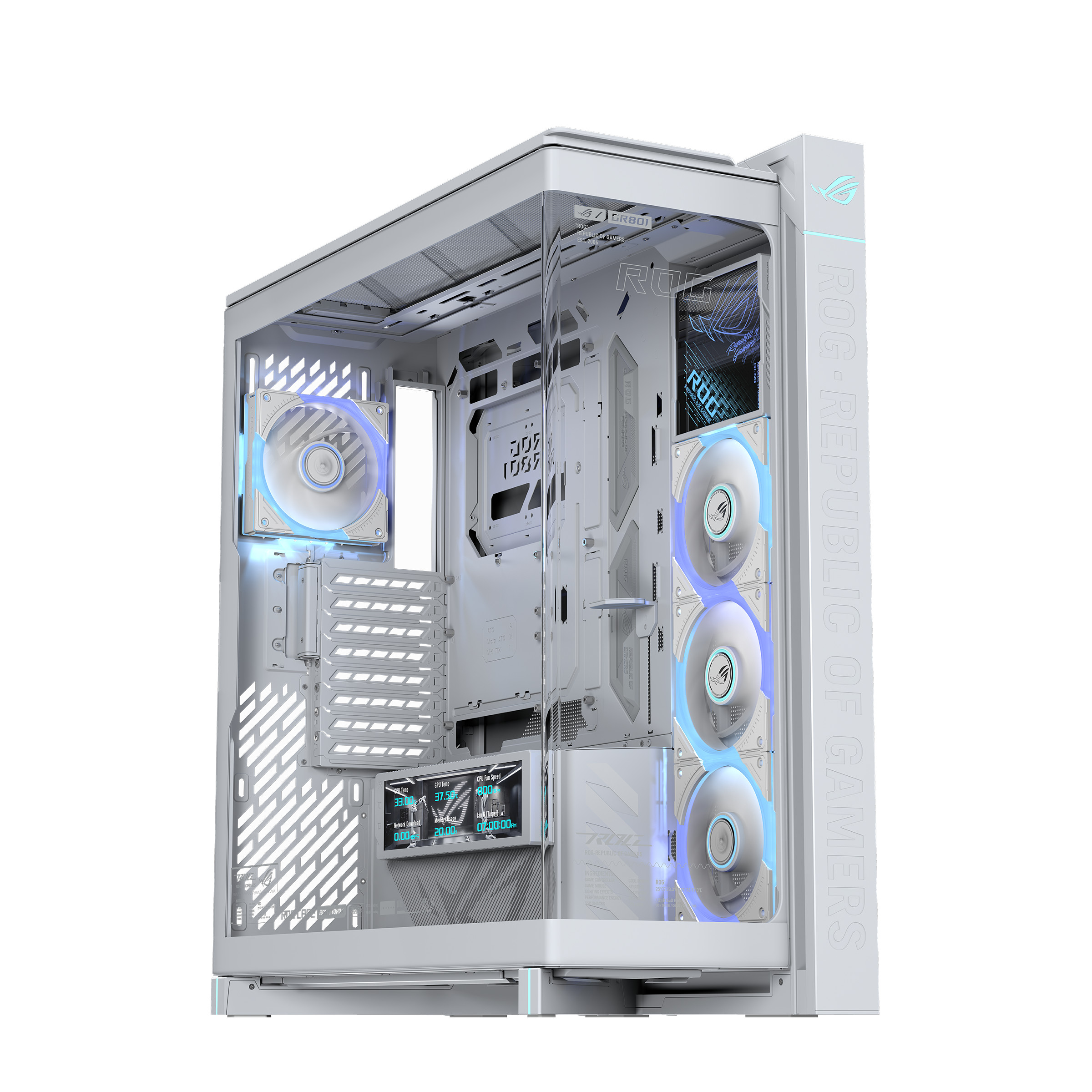 ASUS ROG Cronox GR801 Curve TG ARGB Full-Tower White Edition Gaming Gehäuse 90DC00T3-B09030