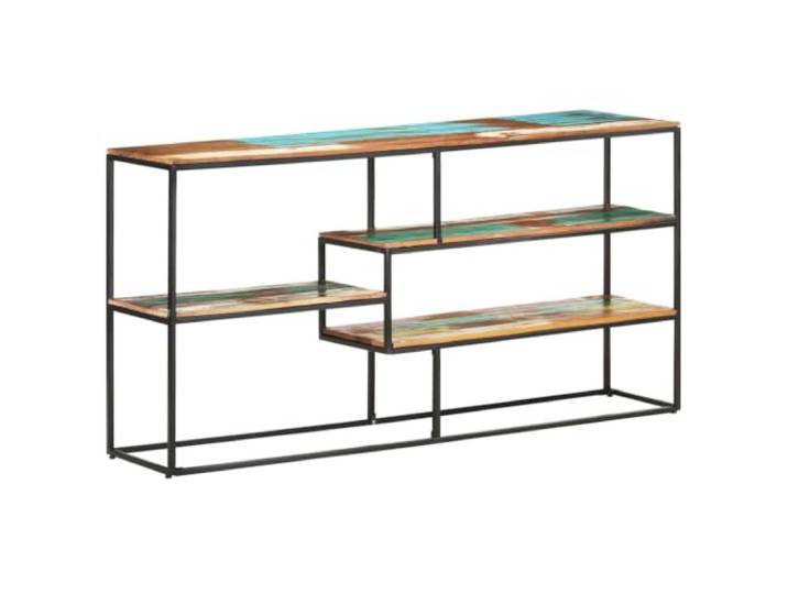 Kaorsrow Sideboard Altholz Massivholz Beistellschrank 150x30x75 cm Industrieller Beistellschrank mit offenen Fächern aus Altholz und Stahl für Wohnzimmer oder Flur.
