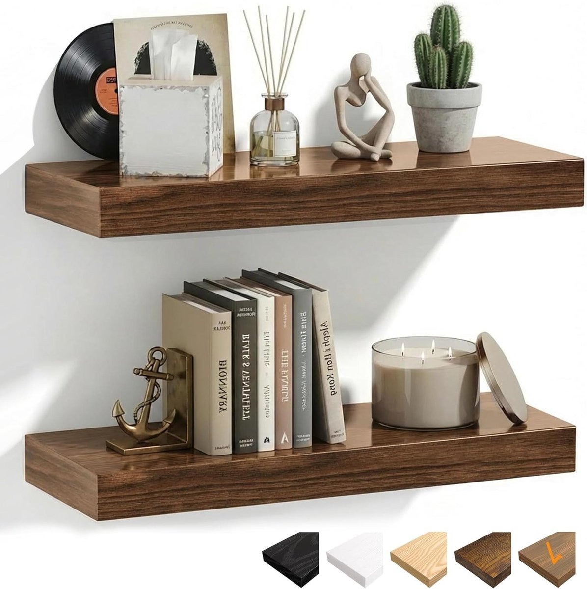 Houten Hoekrek Wandmontage voor Decoratie in de Woonkamer, Slaapkamer, Keuken of Badkamer