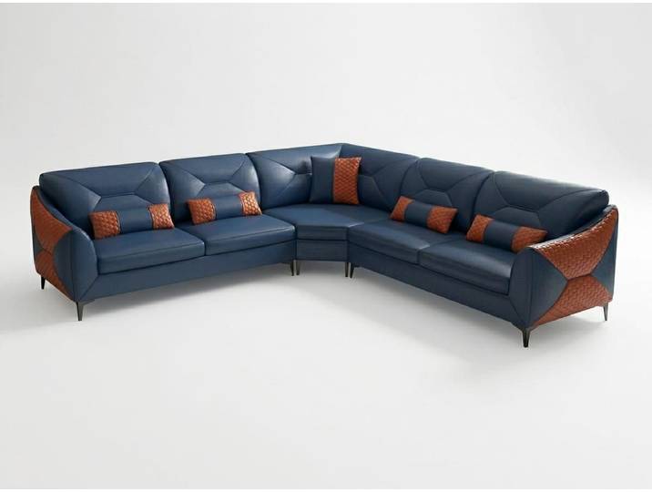 Xlmoebel Ecksofa Modern Ecksofa L-Form Blau LED Elegant Exklusiv Design Premium Luxus, 1 Teile, Verstellbare Rückenlehnen, Schlaffunktion