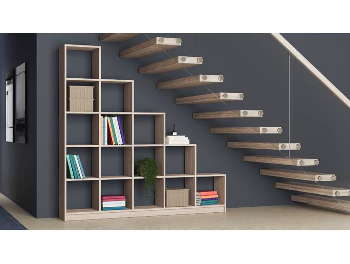 Meuble escalier sur mesure en bois massif Chêne Blanc huilé