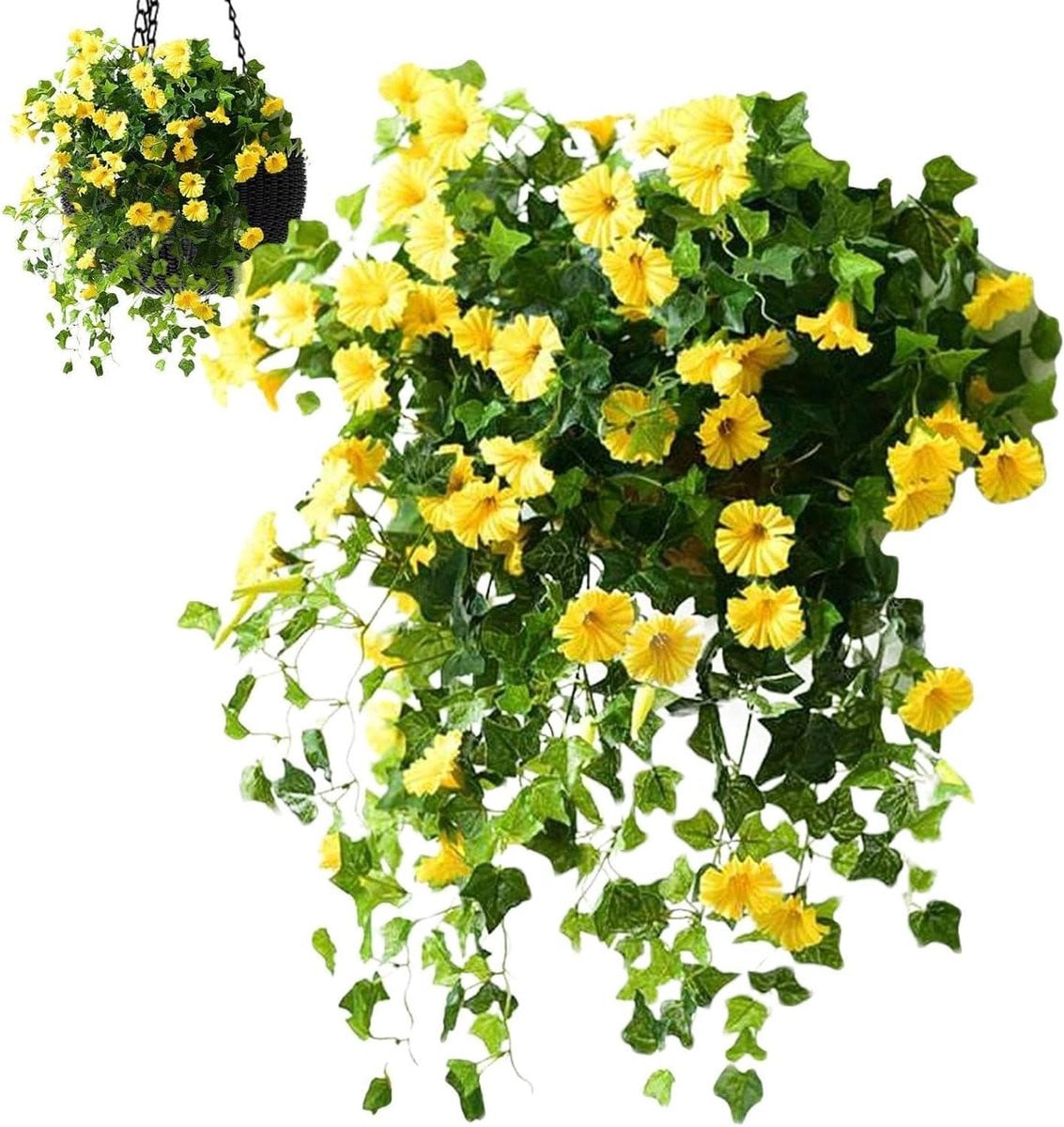 Geel Kunstbloemen Buiten - UV-bestendige Nep Petunia Decoratie - 65.5 cm