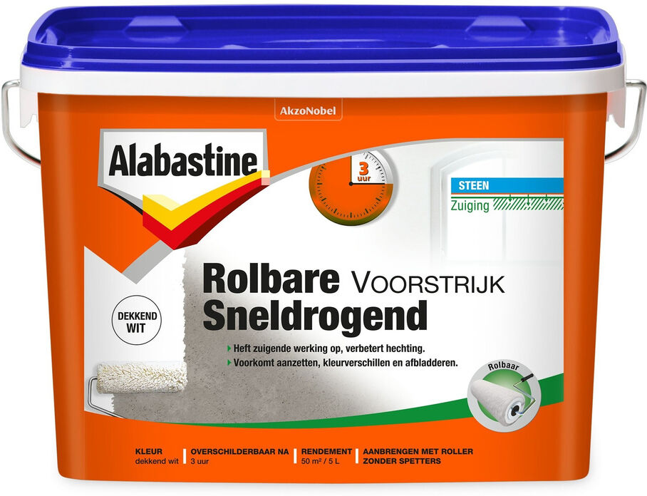 Alabastine Rolbare Voorstrijk Sneldrogend - Wit