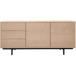 Vintage Buffet Holz Eiche Finish 2 Türen 3 Schubladen L160 cm MANNY