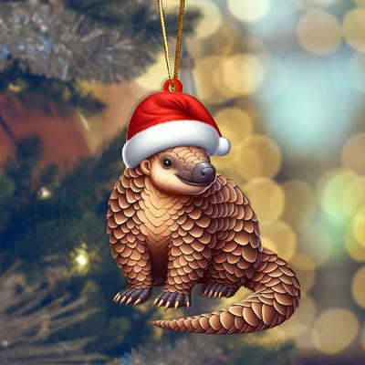 PRiME Tree Hanging Ornaments Cartoon, Christmas Tree Pendant Flat Acrylic, New Year Christmas Gifts, Holiday Home Decor pangolin