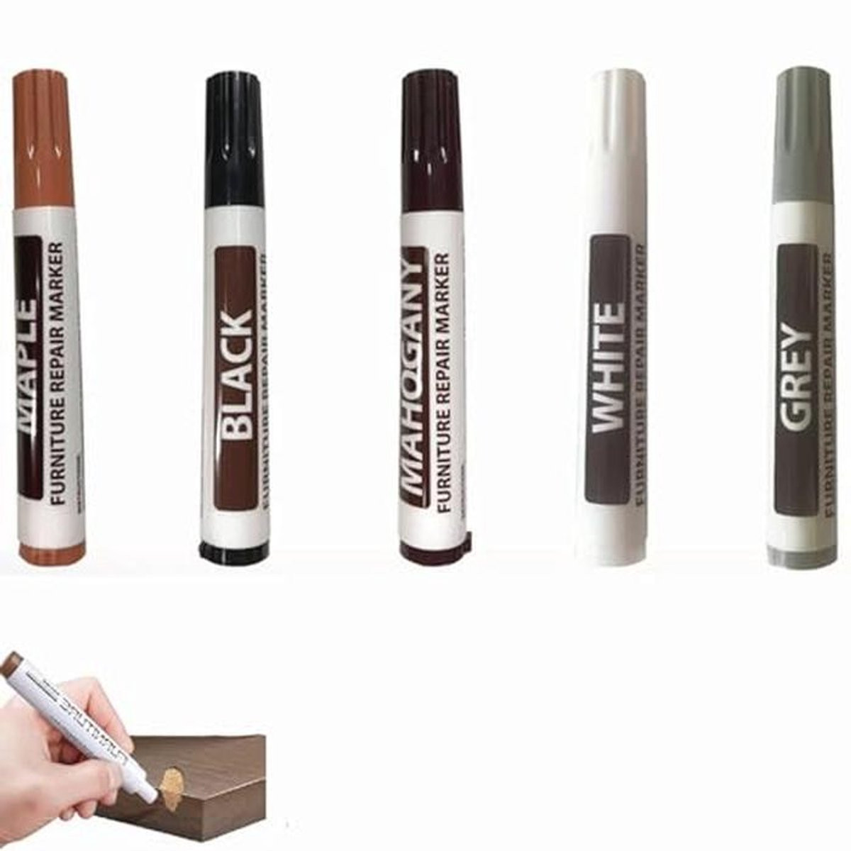 Reparatieset voor hout met 5 restauratiemarkers voor vloeren en meubels