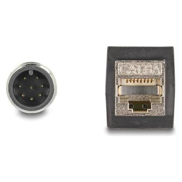 Delock M12 Kabel A-kodiert 8 Pin Stecker zu RJ45 Buchse PUR (TPU) 0,5 m (0.50 m) (60570)