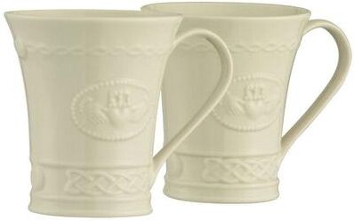 Belleek Pottery Belleek Claddagh Mug Pair