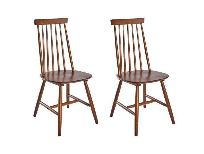 ESSZIMMERSTUHL 2er-Set Holz Braun Burbank